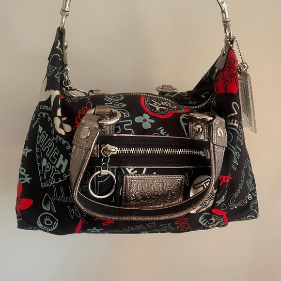 COACH POPPY GRAFFITI LUREX SATCHEL BAG #16200 - Picture 3 of 16